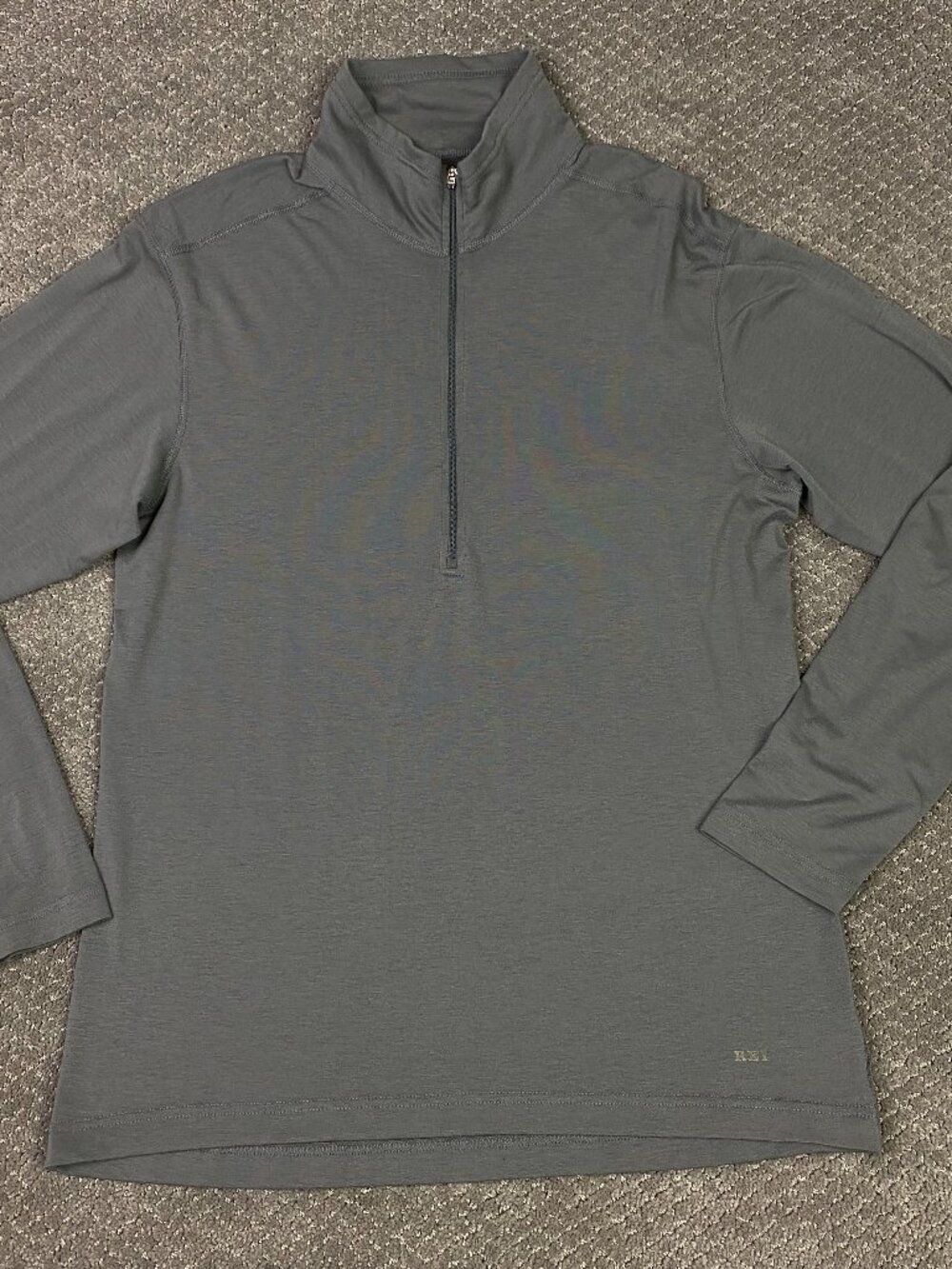 REI Lightweight Base Layer Half Zip Pullover Top Mens Large Gray 1/2 1/4 Hiking